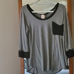 Freeloader Black and White Striped Shirt